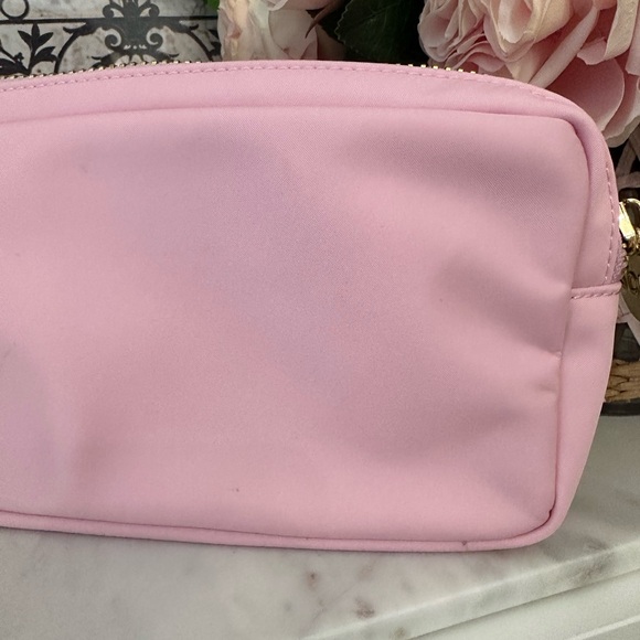 Stoney Clover Lane Small Flamingo Pouch with pearl letters ‘GLAM’ - Picture 3 of 5